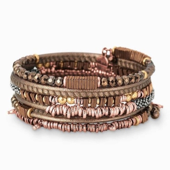 Stella & Dot Jarne Coil Bracelet Bronze Rose Gold Retired - Picture 4 of 9